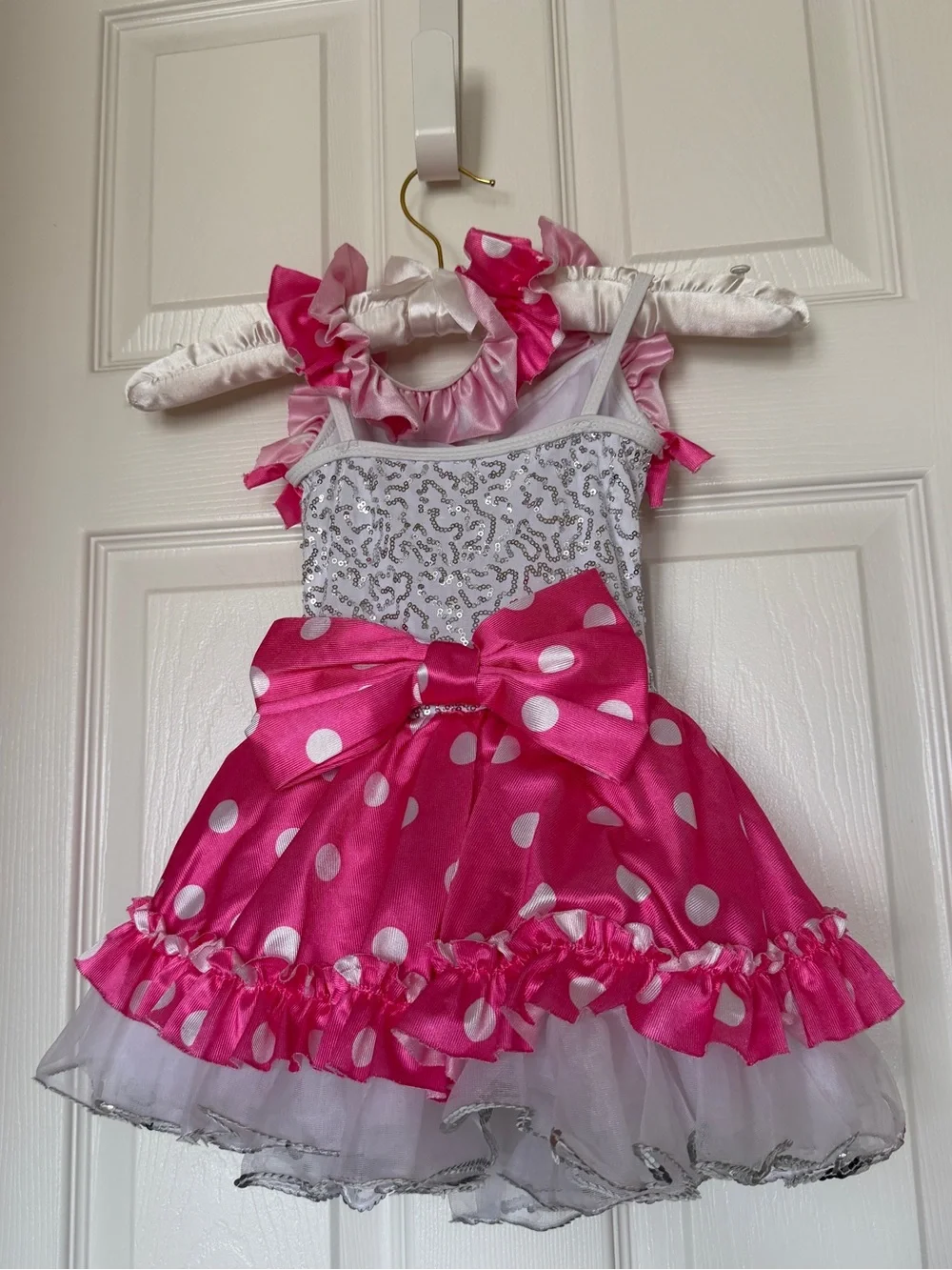 Weissman Girl’s Pink Polka Dot Sparkle Dance Costume Size XSC -extra small child